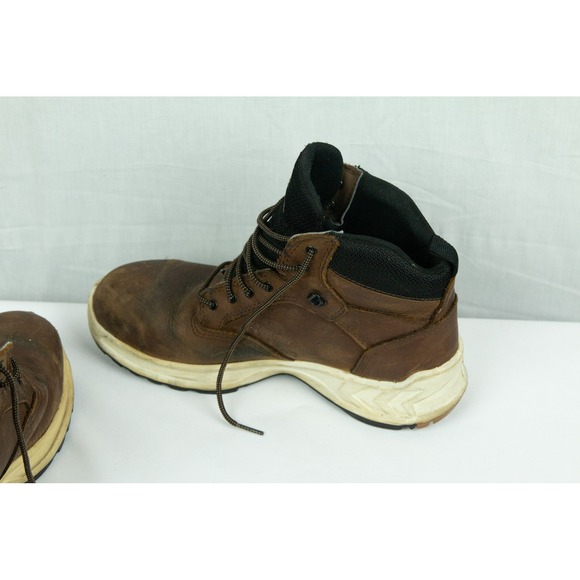 Wolverine Mens Brown Leather Waterproof Work Boots Lace Up Utility Shoes 9M